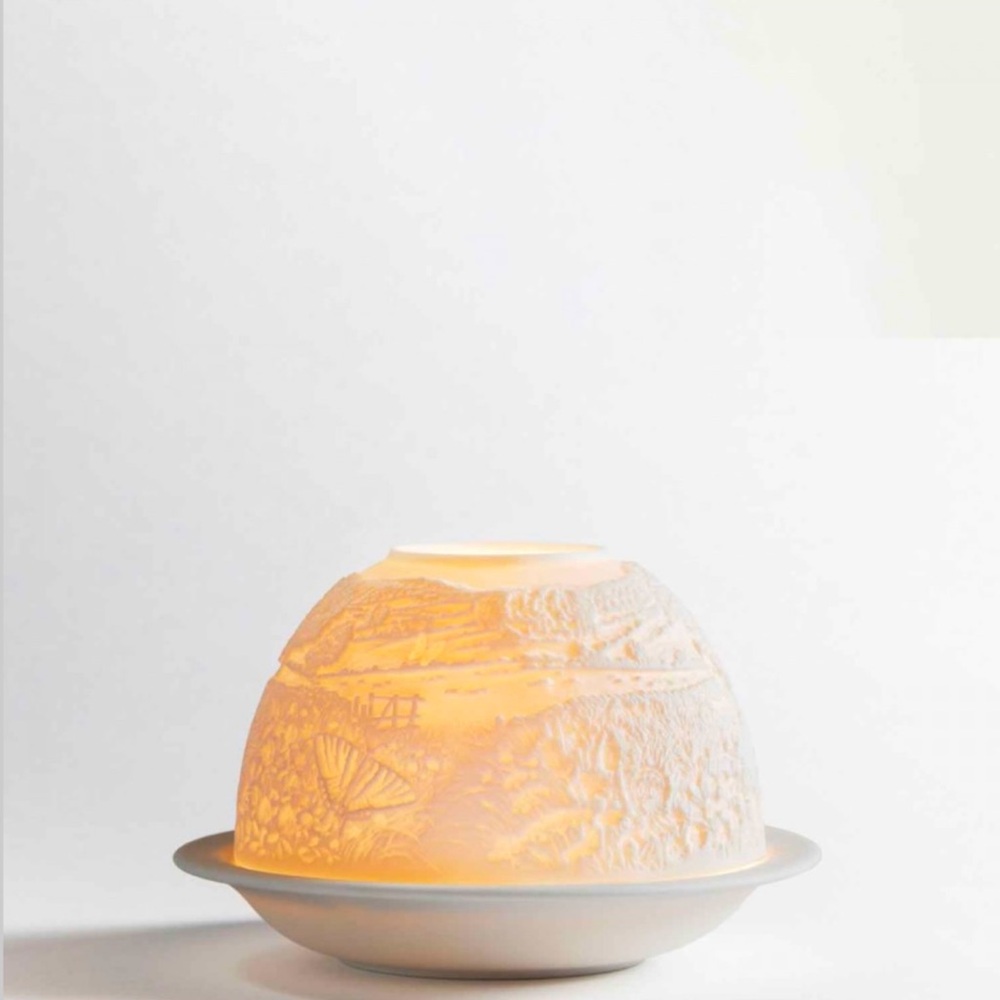 Bernardaud Elegant White Porcelain Votive Art Lamp